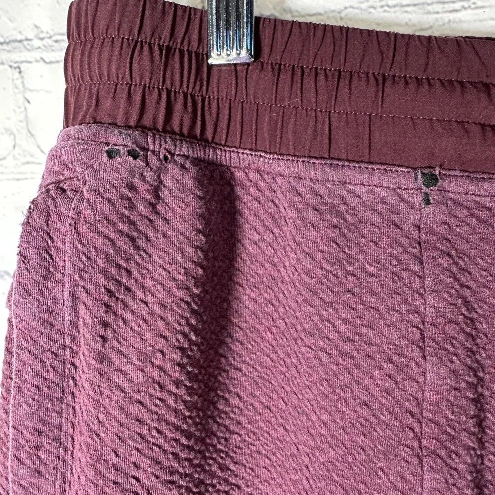 Lululemon Mens At Ease Short Textured Knit‎ Cassis Burgundy Heathered Athletic